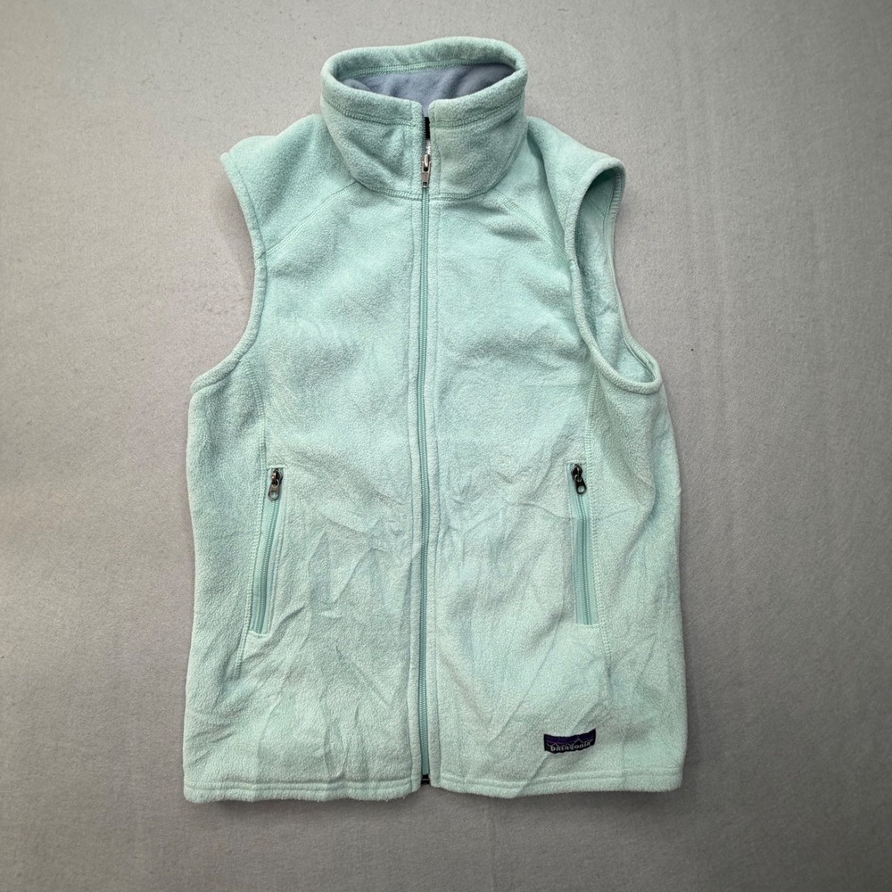 Patagonia Synchilla Fleece Vest Mint Green Full Zip 25165 Women Large